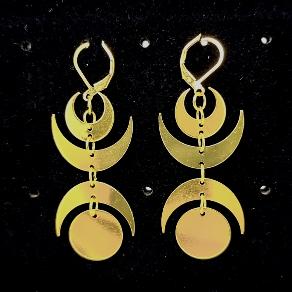 Gold Celestial Boho Earrings